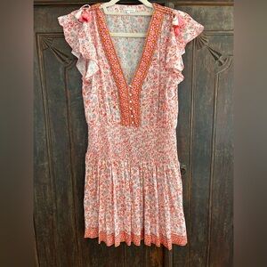 Poupette St. Barth Floral Dress in Pink and Red